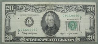 1950 D $20 Dollar Federal Reserve Note Grading Xf Chicago 0996c Pm2 photo