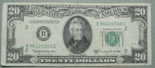 1950 D $20 Dollar Federal Reserve Note Grading Vf York 0540c Pm2 photo