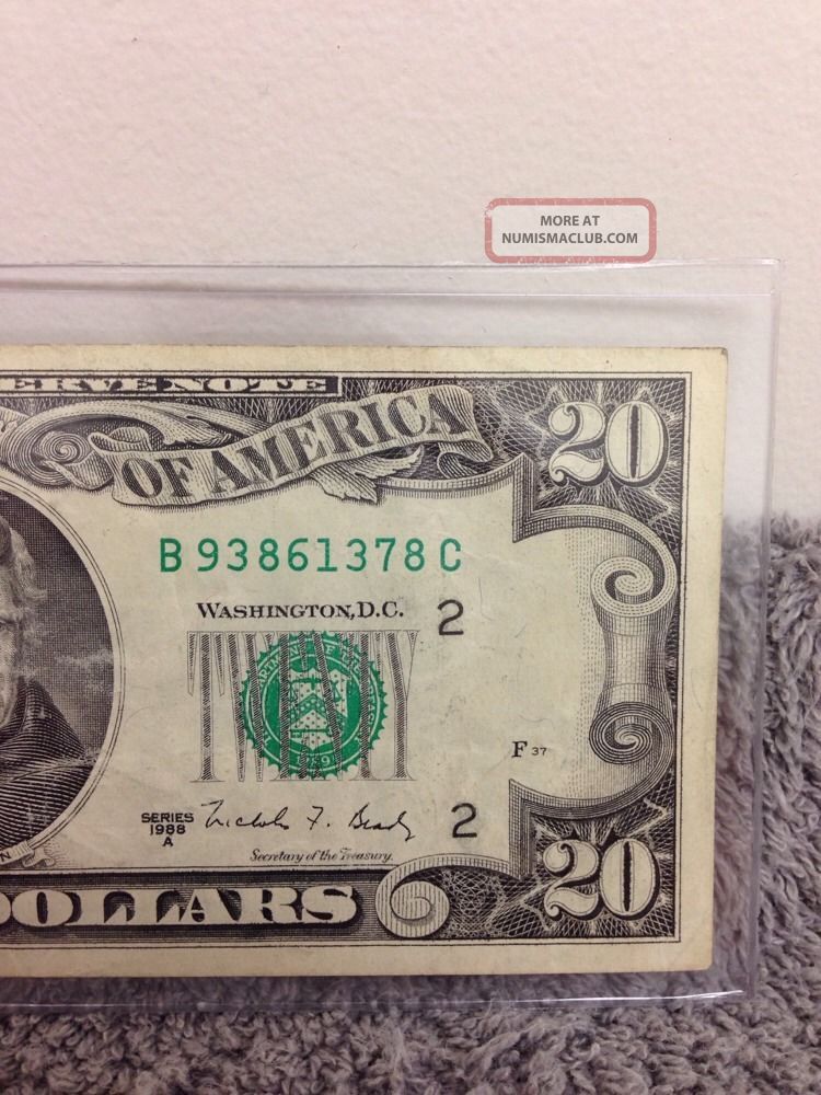 1988 20 dollar bill serial number lookup