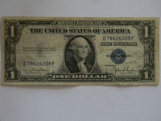 1935d One (1) Dollar Silver Certificate D Series Note photo