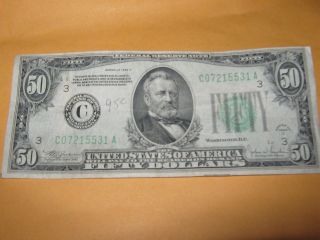 1934c $50.  00 Very Old Note Rare photo
