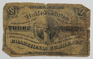3 Cents Us Fractional Currency 1863 photo
