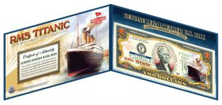 Rms Titanic Whitestar April.  14.  1912 Colorized 2 Dollar Gift Legal Money Look photo