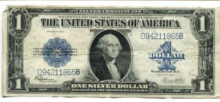 1923 U.  S.  $1 One Dollar Silver Certificate Note Bill F - Vf - You Grade photo