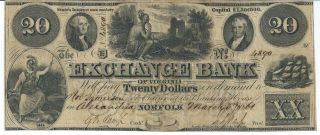 Obsolete Currency Virginia Norfolk/alexandria $20 1862 Signed/issued Fine 4890 photo