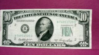 1950 A - Ten Dollars Frn - Bank Of York photo