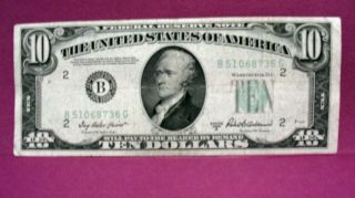 1950 B - Ten Dollars Frn - Bank Of York photo