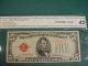 United States Note Usn $5 1928 - C Cga 45 Bright Red Seal Note Small Size Notes photo 1