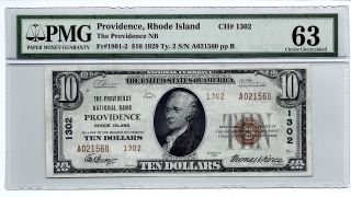 1929 Providence Rhode Island Ch 1320 Ty.  2 - Pmg 63 photo