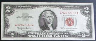 Almost Uncirculated 1963 $2 Red Seal United States Note (a02872163a) photo