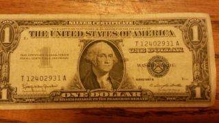 United States 1957b Silver Certificate One Dollar Bill photo