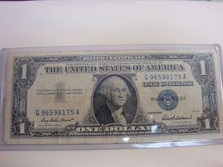 Vintage 1957 Silver Certificate $1 Dollar Bill Blue Seal Note photo