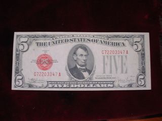1928e $5 United States Note,  Fr - 1530 Choice About Uncirculated photo