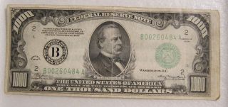 1934a $1,  000 Dollar Bill York Federal Reserve Note photo
