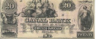 Louisiana Orleans Canal Bank $20 18xx Not Signed/issued Red Reverse G36a photo
