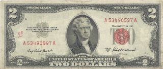 1953a $2.  00 United States Note Red Seal photo