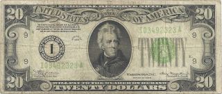 1934 $20.  00 Federal Reserve Note Green Seal photo