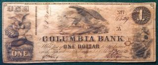 1852 Columbia Bank One - Dollar Note - Washington,  Dc. photo