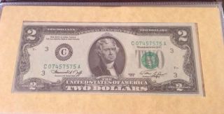1976 Two Dollar Bill - Bicentennial Commemorative - First Day Of Issue - - photo