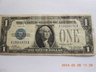 1928 A Series - U.  S $1 Silver Certificate (funny Back) photo