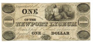 $1 1837 Newport Lyceum Ky,  Obsolete More Currency 4 Xt photo