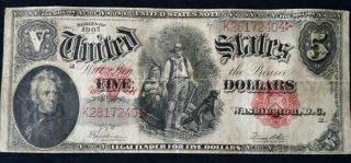 1907 Five Dollar Large Note Woodchopper photo