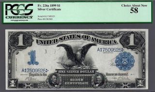 Silver Certificate 1899 $1.  00 Silver Eagle Fr.  226a In A Pcgs Choice 58 photo