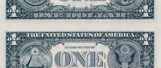 2003 Gem $1 York Note With 2 Different Serials,  False Cutting Error photo
