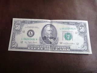 Us 1977 Federal Reserve Note $50 San Francisco California S&h Usa photo