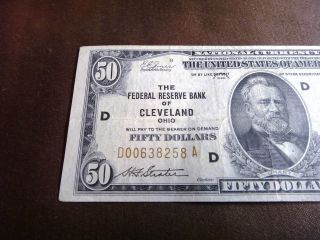 Series Of 1929 National Currency Cleveland Ohio $50 Note S&h Usa photo