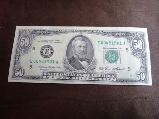 Us 1985 Federal Reserve Note $50 Richmond Virginia S&h Usa photo