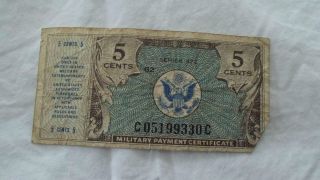 1948 - 51 5 Cent Series 472 Replacement Military Payment Certificate photo