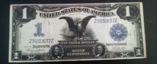 1899 Blue Seal $1 Bill Silver Certificate photo