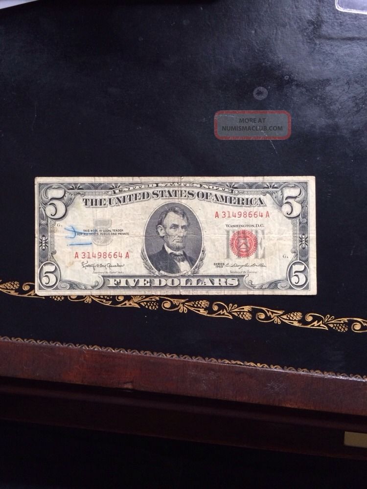 Fr 1536 1963 $5 Red Seal Silver Certificate