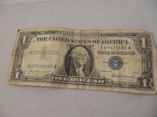 1957 Silver Certificate Dollar Bill Paper Currency Money U S Blue Seal photo