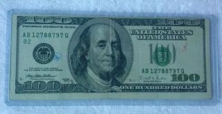 Very Rare Error Note $100 Hundred Dollar Bill Misprint Legal Tender photo