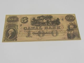 Incredible 100.  00 Canal Bank Note Unsigned Undated 1800s Note photo