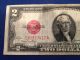 1928g Two Dollar ($2) Bill - Red Seal,  Well Circulated Dc Note - D83897412a Small Size Notes photo 1