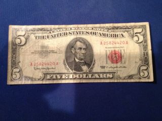 1963 Two Dollar ($2) Bill - Red Seal,  Dc Note - A25824420a photo
