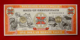 Winchester - X Dollar Mail In Certificate,  One Dollar Rebate Value photo