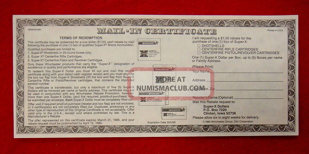 winchester-x-dollar-mail-in-certificate-one-dollar-rebate-value