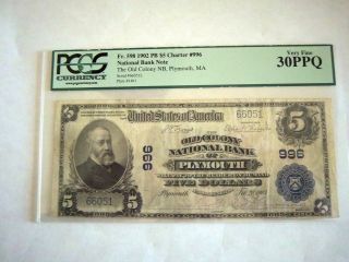 1902 National Bank Note $5 Pcgs Vf30 Ppq photo