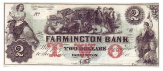 Farmington,  Nh - Farmington Bank $2.  18__.  Choice Crisp Uncirculated. photo