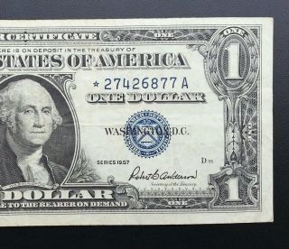 ☆☆1957 Silver Certificate Star Note Blue Seal Dollar Bill photo