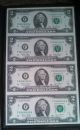 Uncut Sheet Of 4 $2 Bills In World Reserve Monetary Exchange Binder Small Size Notes photo 1
