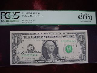 1969 $1 Frn Richmond Signed U.  S.  Treasurer Elston Pcgs,  Gem 65 Ppq photo