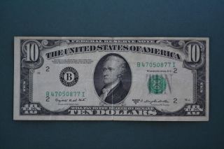 One 1950 C $10.  00 Circulated Dillon Note photo