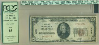 1929 Type 1 Pcgs F15 The Co.  Bank Of Clearfield Pennsylvania Graded Pa Note photo