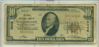 1929 $10 Riggs National Bank Of Washington D.  C.  5046 Ships photo