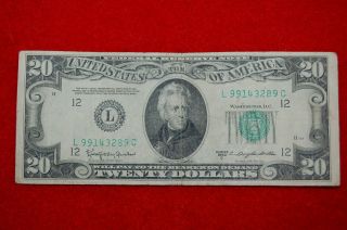 1950 D Series $20 Twenty Dollar Bill,  Federal Reserve Note San Francisco photo